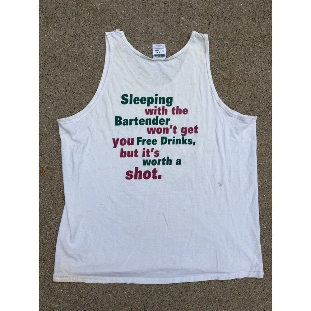 Vintage Gildan Salty Dog Bar And Grill Lake Of The Ozarks XL White Tank Top